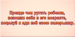 Прежде чем ругать ребенка, вспомни себя в его возрасте, поцелуй и иди пей свою валерианку.