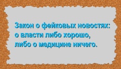 Закон о фейковых новостях: о власти либо хорошо, либо о медицине ничего.