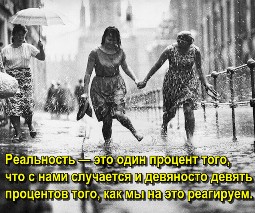 Под дождем. Реальность — это один процент того, что с нами случается и девяносто девять процентов того, как мы на это реагируем.